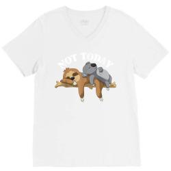 Not Today Lazy Sloth and Koala Pajama Funny V-Neck Tee | Artistshot