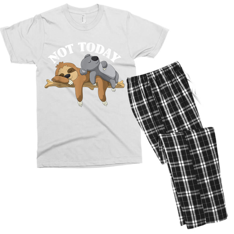 Not Today Lazy Sloth And Koala Pajama Funny Men's T-shirt Pajama Set | Artistshot