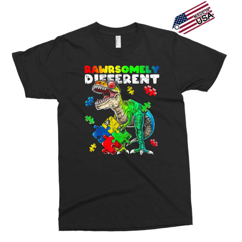 Rawrsomely Different Dinosaur Autism Awareness Puzzle Exclusive T-shirt by LeiThompson | Artistshot