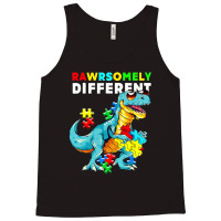 Rawrsomely Different Dinosaur Dino Autism Awareness Tank Top | Artistshot