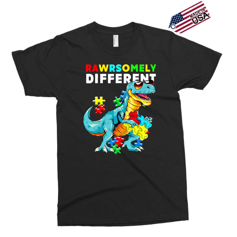 Rawrsomely Different Dinosaur Dino Autism Awareness Exclusive T-shirt by LeiThompson | Artistshot