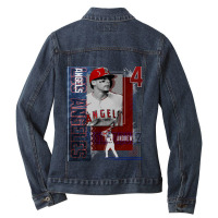 Andrew Velazquez Baseball Paper Poster Angels 2 Ladies Denim Jacket | Artistshot