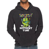 Rockin To A Different Tune Autism Awareness Dinosaur Vintage Hoodie | Artistshot