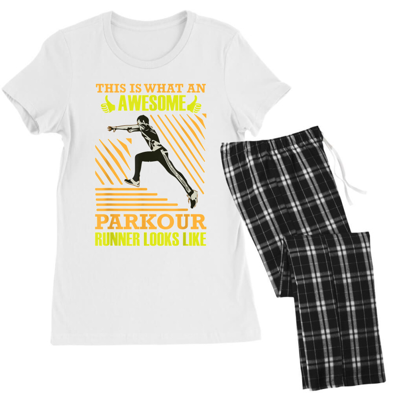 Awesome Parkour Runner Looks Like Free Running Training Jump Women's Pajamas Set by James William | Artistshot