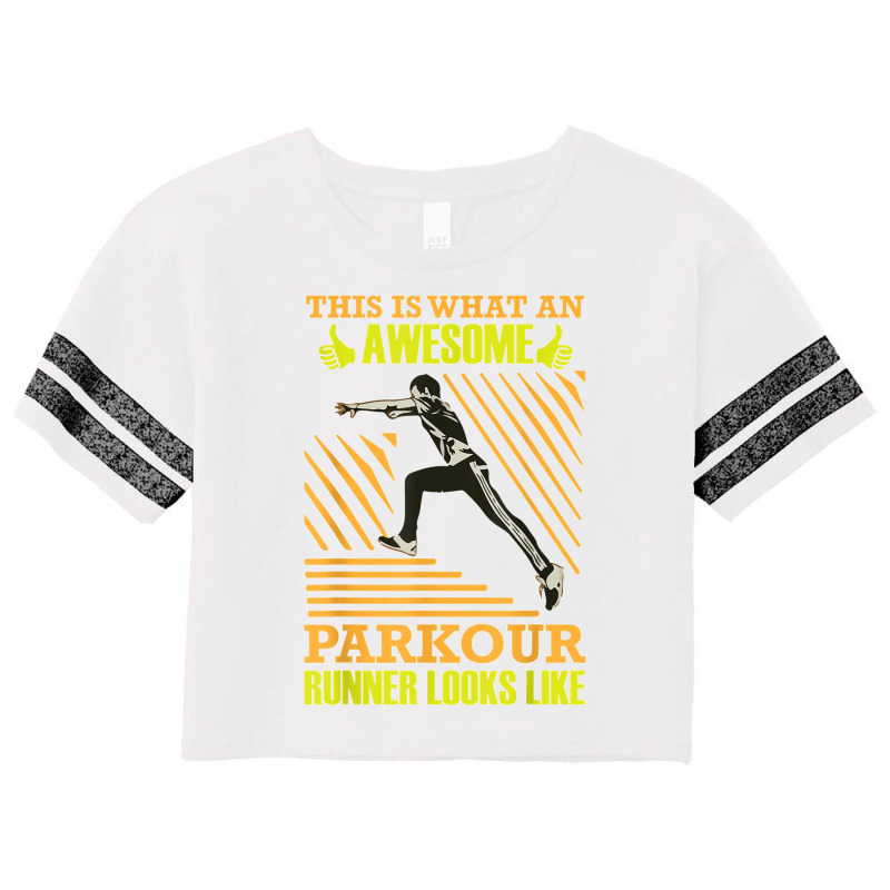 Awesome Parkour Runner Looks Like Free Running Training Jump Scorecard Crop Tee by James William | Artistshot