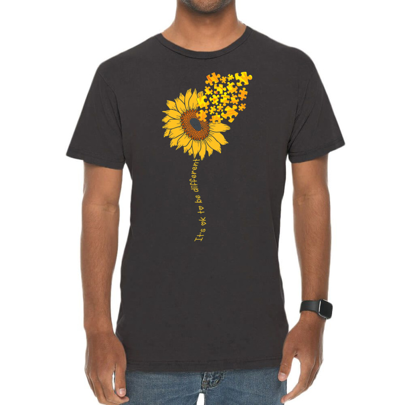 Love Sunflower Puzzle Autism Awareness Vintage T-shirt | Artistshot