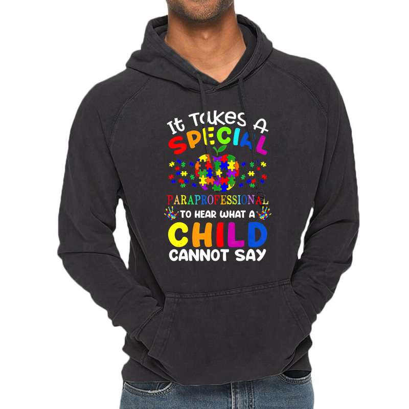 Special Paraprofessional Autism Awareness Vintage Hoodie by LeiThompson | Artistshot