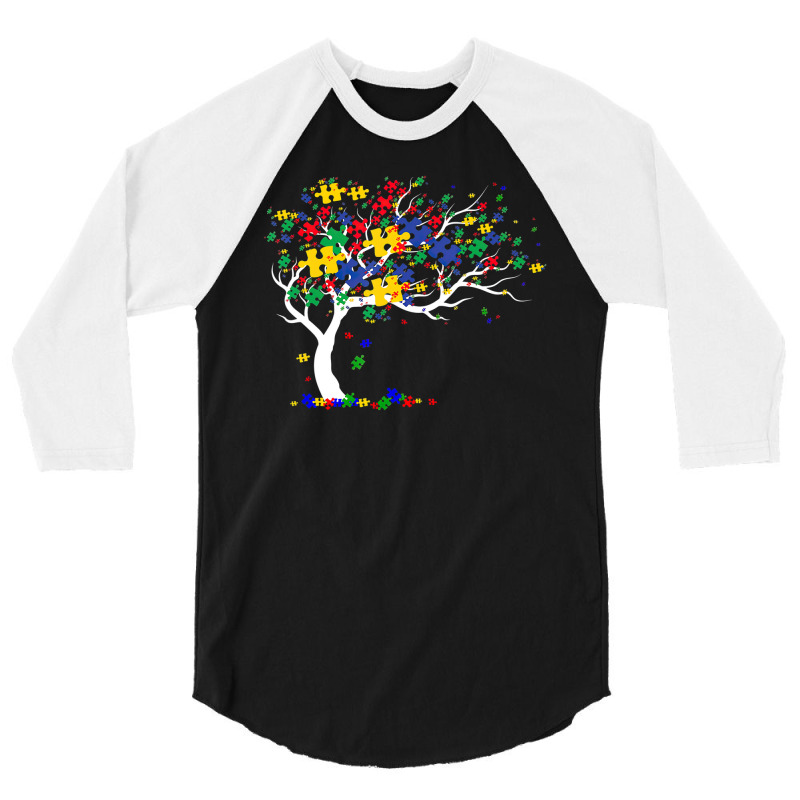 Tree Of Life Autism Awareness Month Asd Supporter 3/4 Sleeve Shirt by LeiThompson | Artistshot