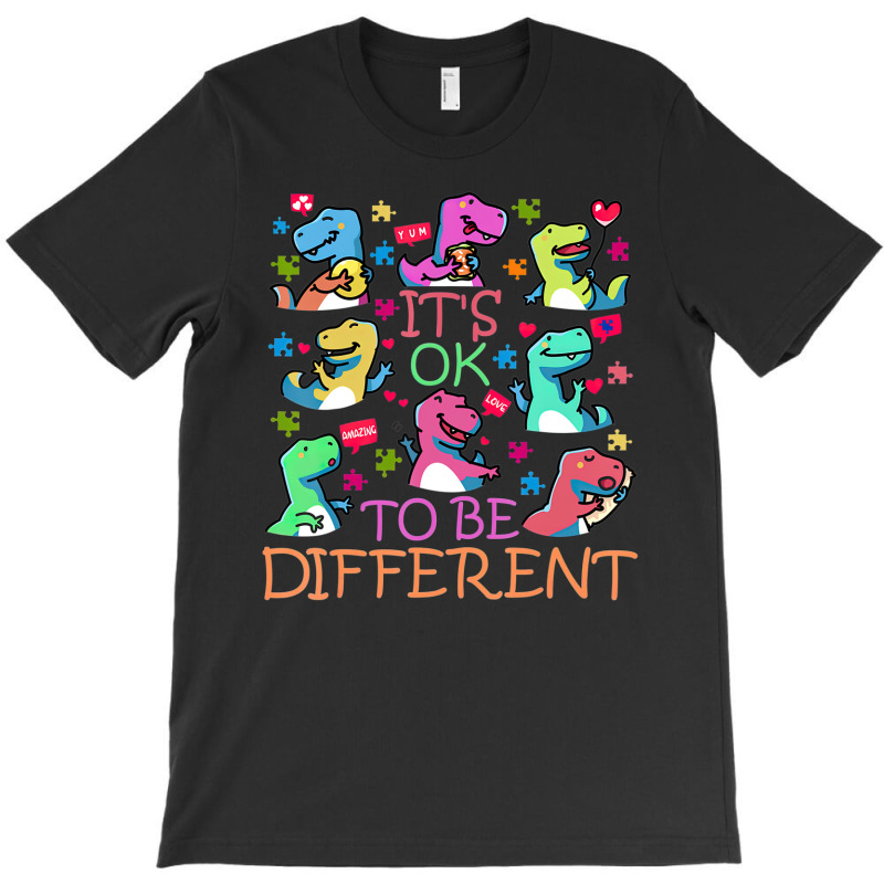 Trex Its Ok To Be Different Autism Awareness Dino T-Shirt by LeiThompson | Artistshot