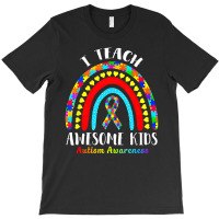 Rainbow I Teach Awesome Kids Ribbon Autism Awareness T-shirt | Artistshot