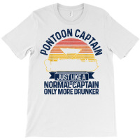 Mens Pontoon Captain Vintage Funny Pontoon Boat Boating Gift T Shirt T-shirt | Artistshot