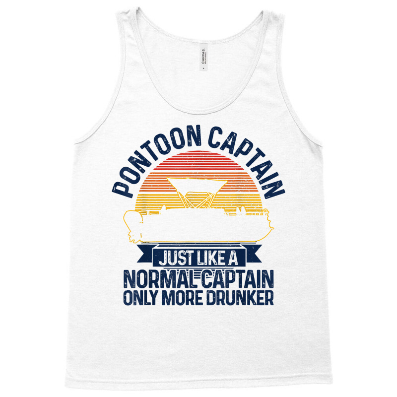 Mens Pontoon Captain Vintage Funny Pontoon Boat Boating Gift T Shirt Tank Top | Artistshot