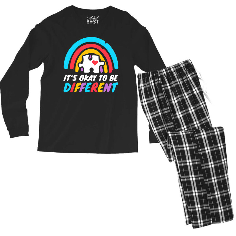 Why Fit In When You Were Born To Stand Out Autism Men's Long Sleeve Pajama Set by LeiThompson | Artistshot