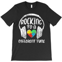 Rocking To A Different Tune Puzzle Piece Autism Awareness T-shirt | Artistshot