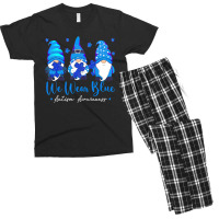 We Wear Blue Autism Awareness Gnomes Men's T-shirt Pajama Set | Artistshot