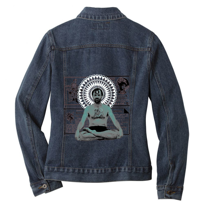 Meditating  Cool Ladies Denim Jacket by dinginsenter | Artistshot