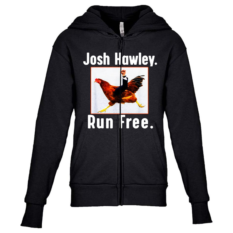 Josh Hawley Run Free Funny Running Youth Zipper Hoodie by Mozza | Artistshot