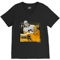 Danton Heinen Hockey Paper Poster Penguins V-neck Tee | Artistshot