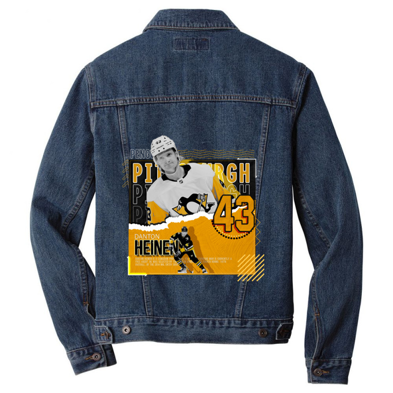 Danton Heinen Hockey Paper Poster Penguins Men Denim Jacket by kr205 | Artistshot