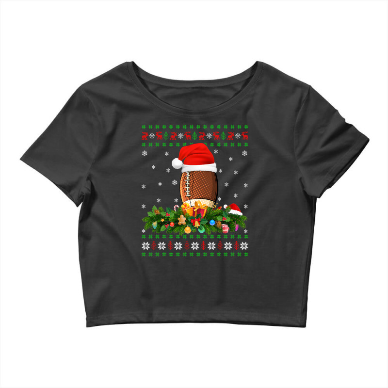 Football American Football Sports Lover Xmas Ugly Rugby Christmas 177  Crop Top by golferu | Artistshot