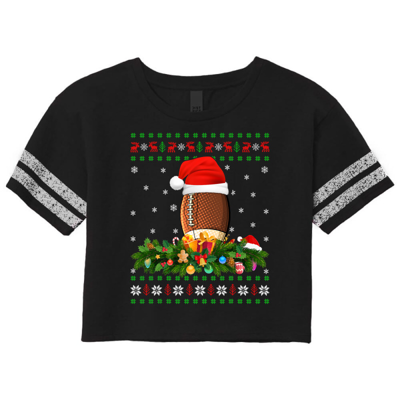 Football American Football Sports Lover Xmas Ugly Rugby Christmas 177  Scorecard Crop Tee by golferu | Artistshot