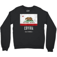 Covina   California  Cali City Souvenir   Ca Flag Top T Shirt Crewneck Sweatshirt | Artistshot