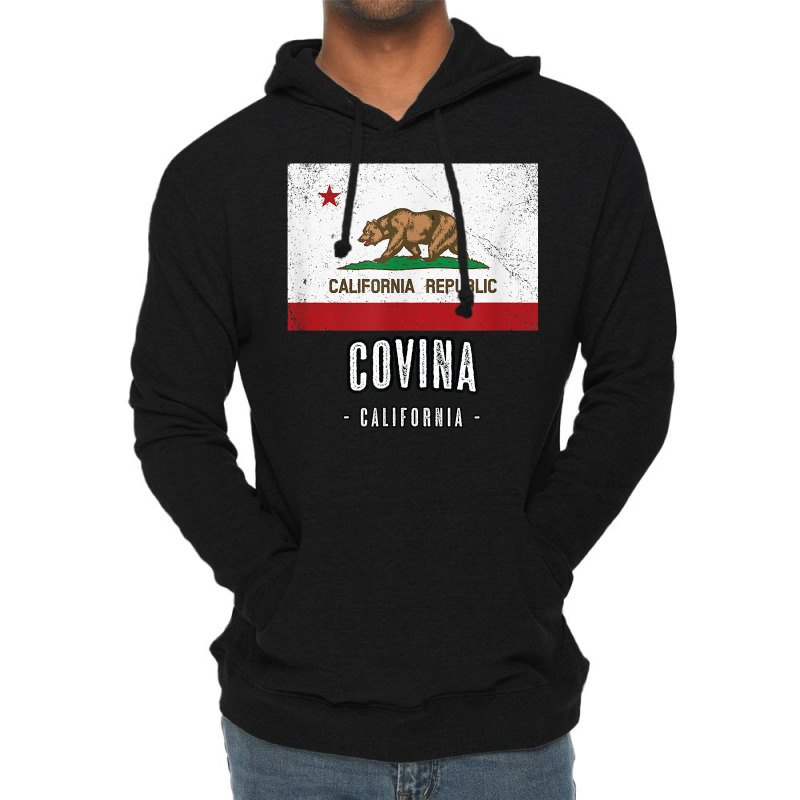 Covina   California  Cali City Souvenir   Ca Flag Top T Shirt Lightweight Hoodie | Artistshot