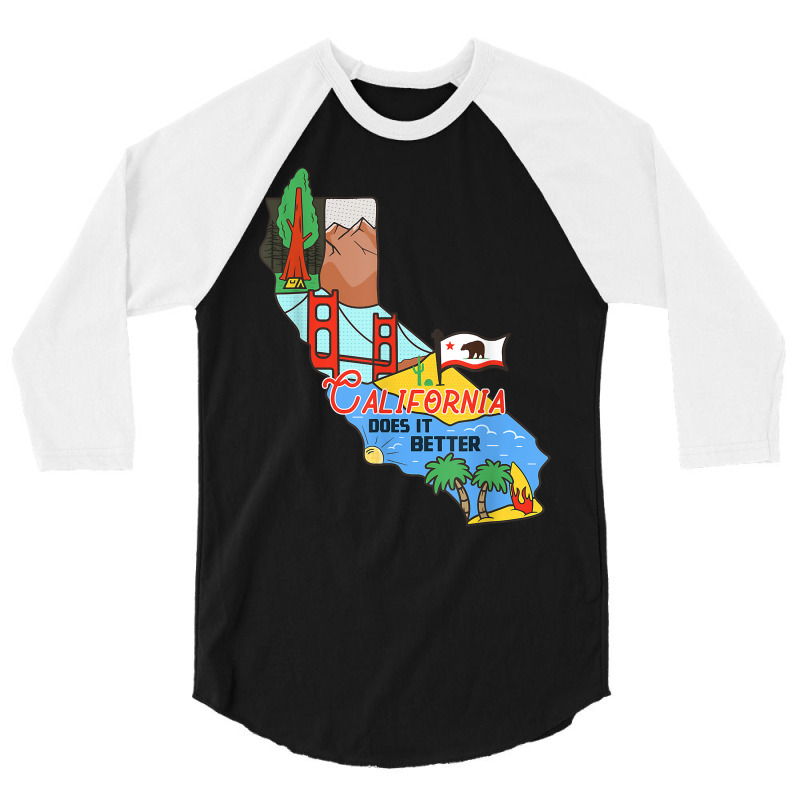 Vintage Badge   California State Map Gifts T Shirt 3/4 Sleeve Shirt | Artistshot