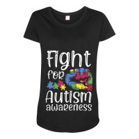 Fight For Autism Awareness World Autism Awareness Day Maternity Scoop Neck T-shirt | Artistshot