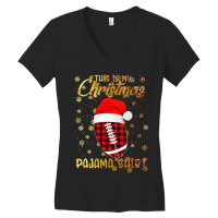 Football This Is My Christmas Pajama Football Xmas Boys Men 360 Women's V-neck T-shirt | Artistshot