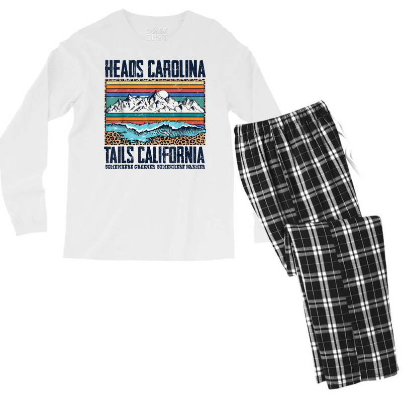 Vintage Heads Carolina Tail California Summer Beach Paradise T Shirt Men's Long Sleeve Pajama Set by annalyneplacencia | Artistshot