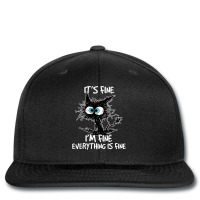 It's Fine I'm Fine Everything Is Fine Funny Black Cat Printed Hat | Artistshot