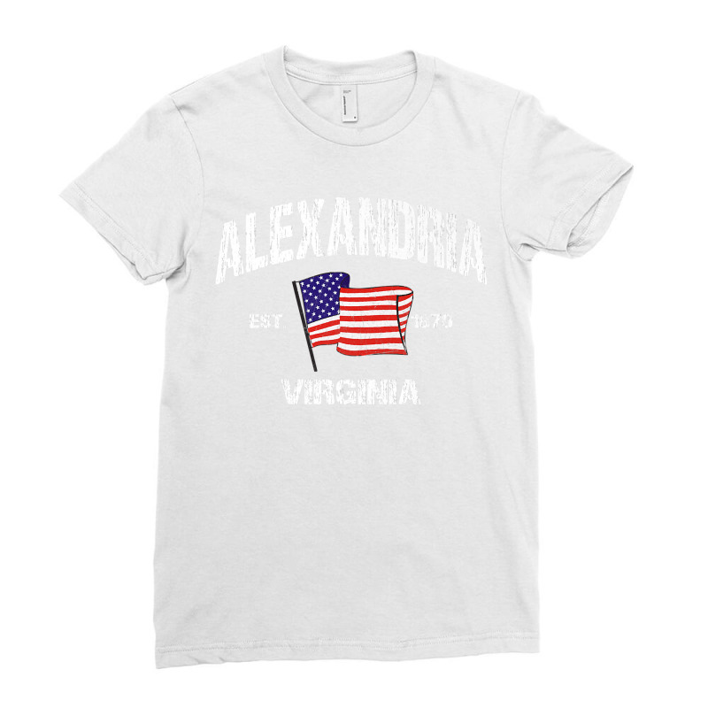 Alexandria Virginia Va Usa Stars & Stripes Vintage Style Premium Ladies Fitted T-Shirt by PhoebeHaggett | Artistshot