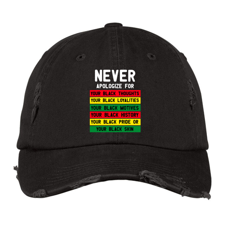 Juneteenth Black Pride Never Apologize For Your Blackness Vintage Cap by nhan0105 | Artistshot