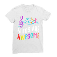 Alto Altos Awesome Colorful Musical Note Choir Chorus Gift Ladies Fitted T-shirt | Artistshot