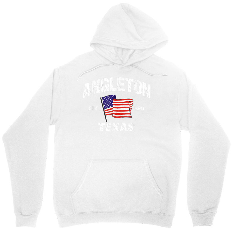 Angleton Texas Tx Usa Stars & Stripes Vintage Style Unisex Hoodie by PhoebeHaggett | Artistshot