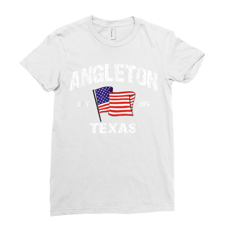 Angleton Texas Tx Usa Stars & Stripes Vintage Style Ladies Fitted T-Shirt by PhoebeHaggett | Artistshot