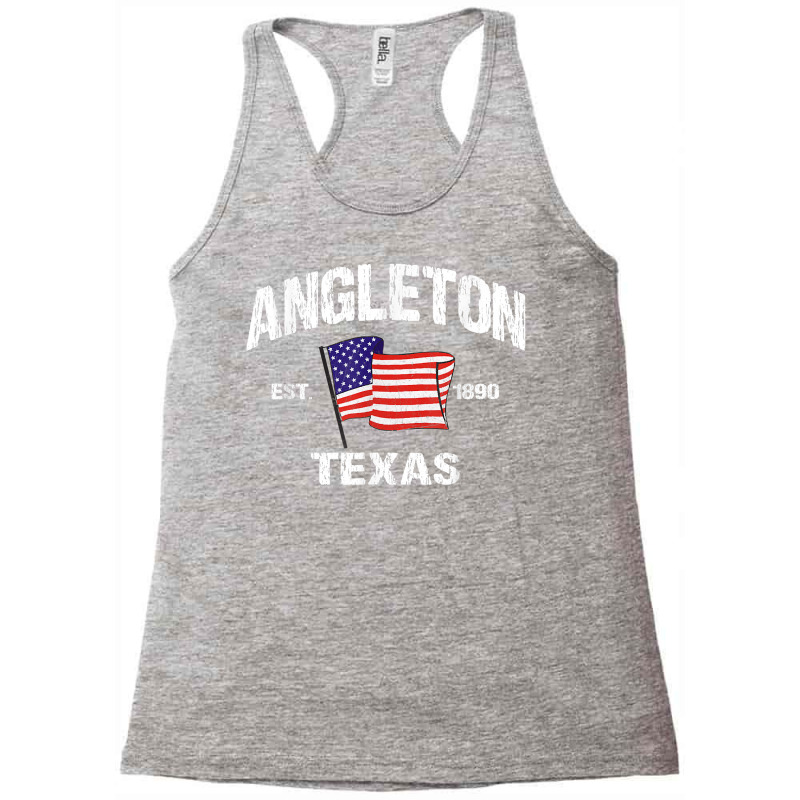 Angleton Texas Tx Usa Stars & Stripes Vintage Style Racerback Tank by PhoebeHaggett | Artistshot