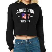 Angleton Texas Tx Usa Stars & Stripes Vintage Style Cropped Hoodie | Artistshot