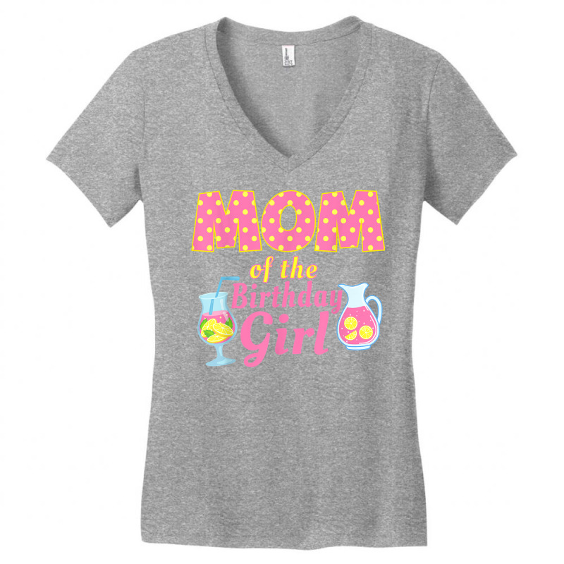 Mom Pink Lemonade First Birthday Family Outfit Lemon Party T Shirt Women's V-Neck T-Shirt by michealamifflin | Artistshot