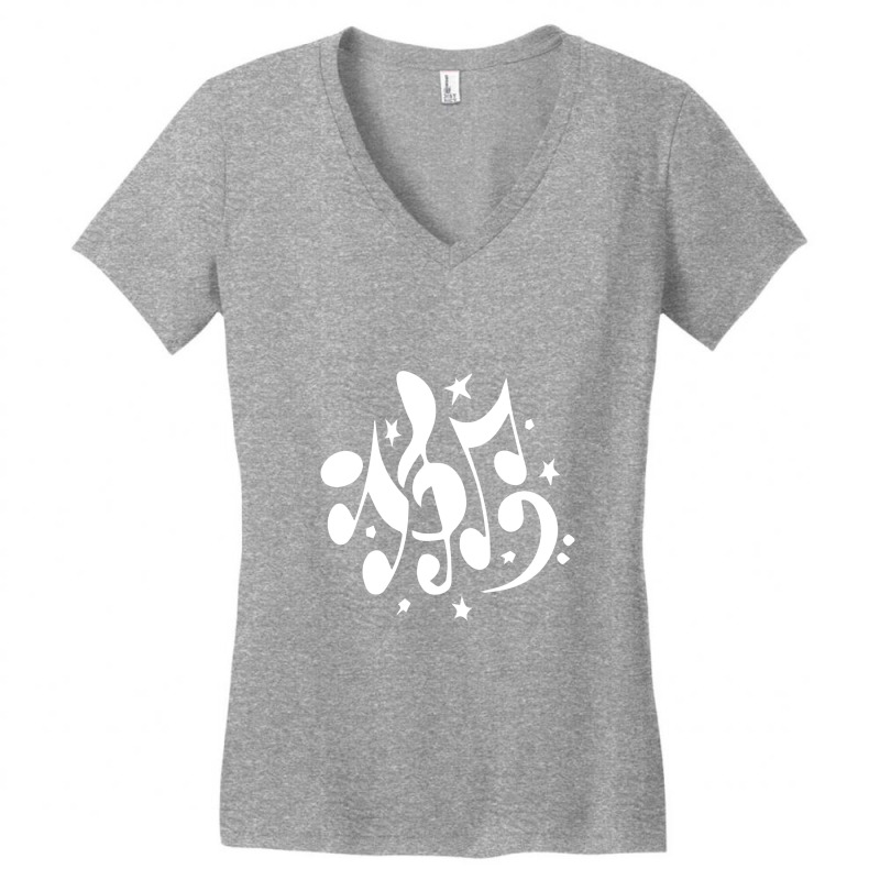 Music Notes Women's V-Neck T-Shirt by blakblakan13 | Artistshot