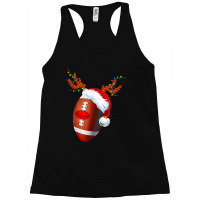 Football Christmas Football Santa Hat Reindeer Red Nose Funny Light 11 Racerback Tank | Artistshot