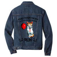 Funny Cat Chain On My Mood Swing Just Snapped Run Men Denim Jacket | Artistshot