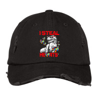 I Steal Hearts Autism Awareness Dinosaur Trex Vintage Cap | Artistshot