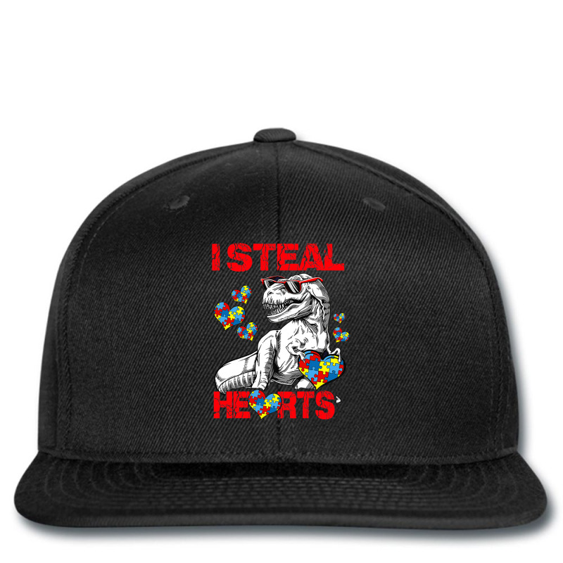 I Steal Hearts Autism Awareness Dinosaur Trex Printed Hat | Artistshot