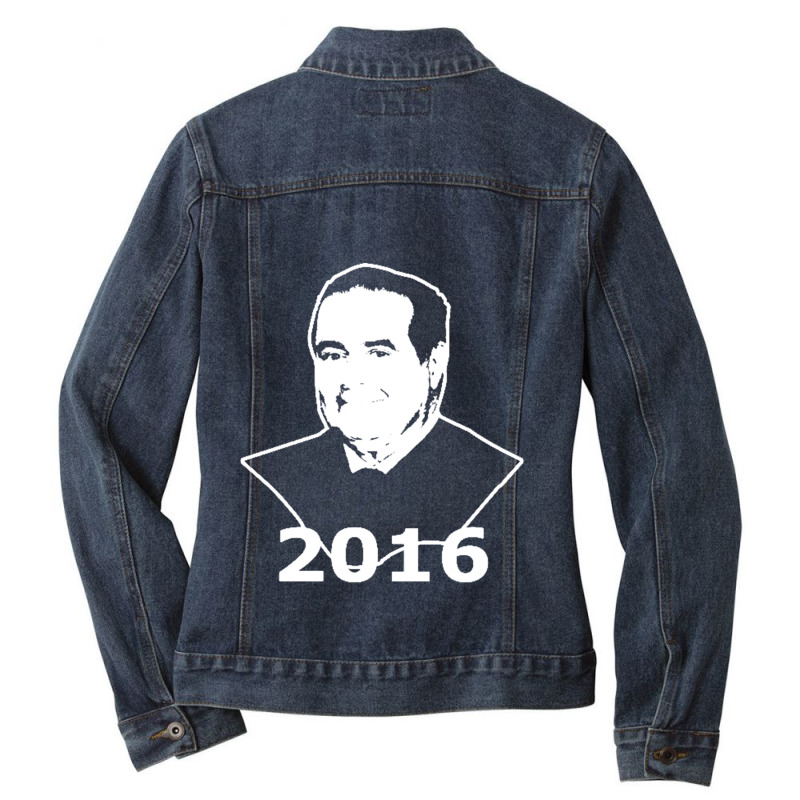 Antonin Scalia 2016 Candidate Ladies Denim Jacket by nbobatiga | Artistshot