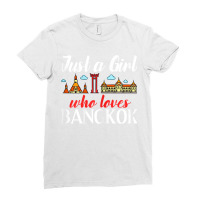 Bangkok Thailand City Trip Skyline Map Ladies Fitted T-shirt | Artistshot