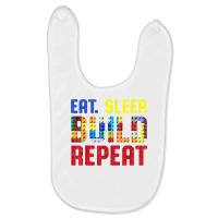 Eat Sleep Build Repeat Building Funny Builders T Shirt Baby Bibs | Artistshot