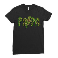 Papa  Lightning Camouflage Ladies Fitted T-shirt | Artistshot