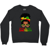 Remembering My Ancestors Juneteenth Black Women Messy Bun Crewneck Sweatshirt | Artistshot